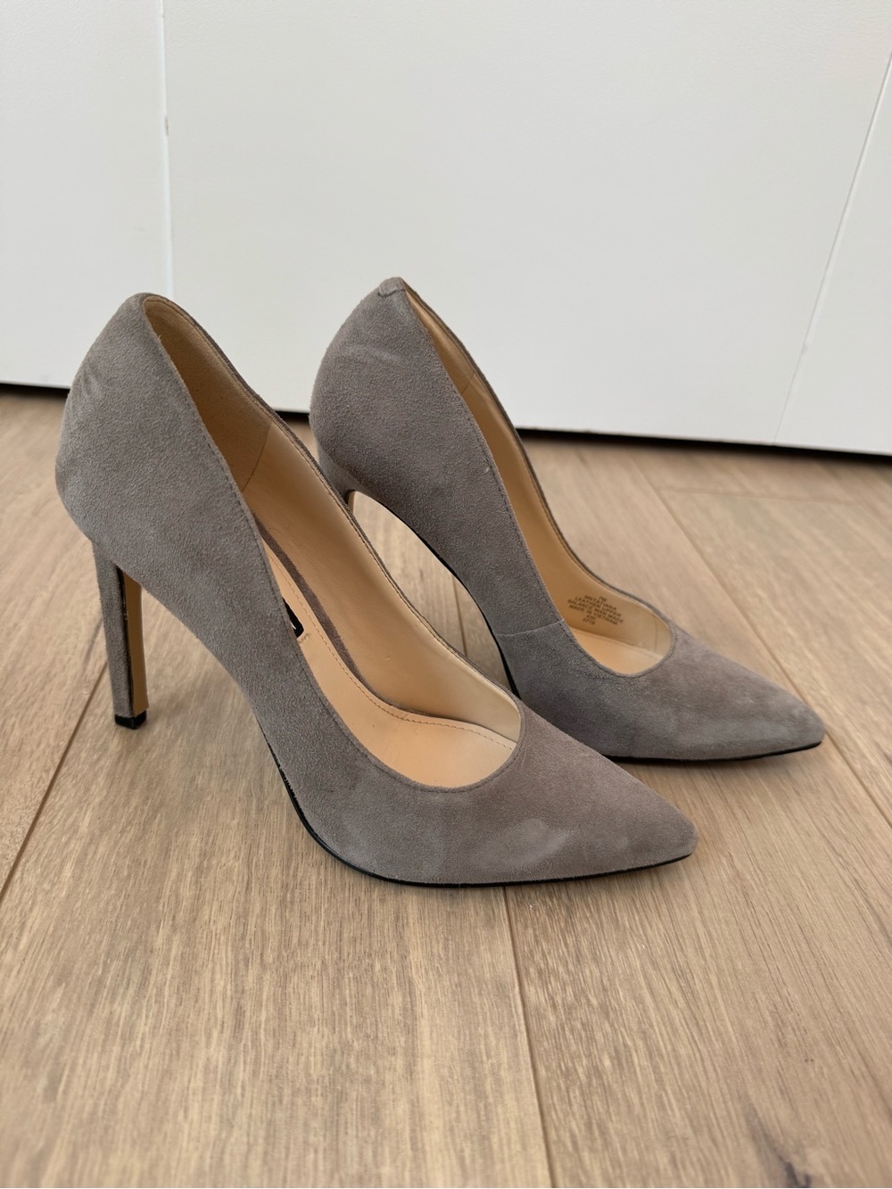 Nine West Grey Suede Pointed-Toe Pumps